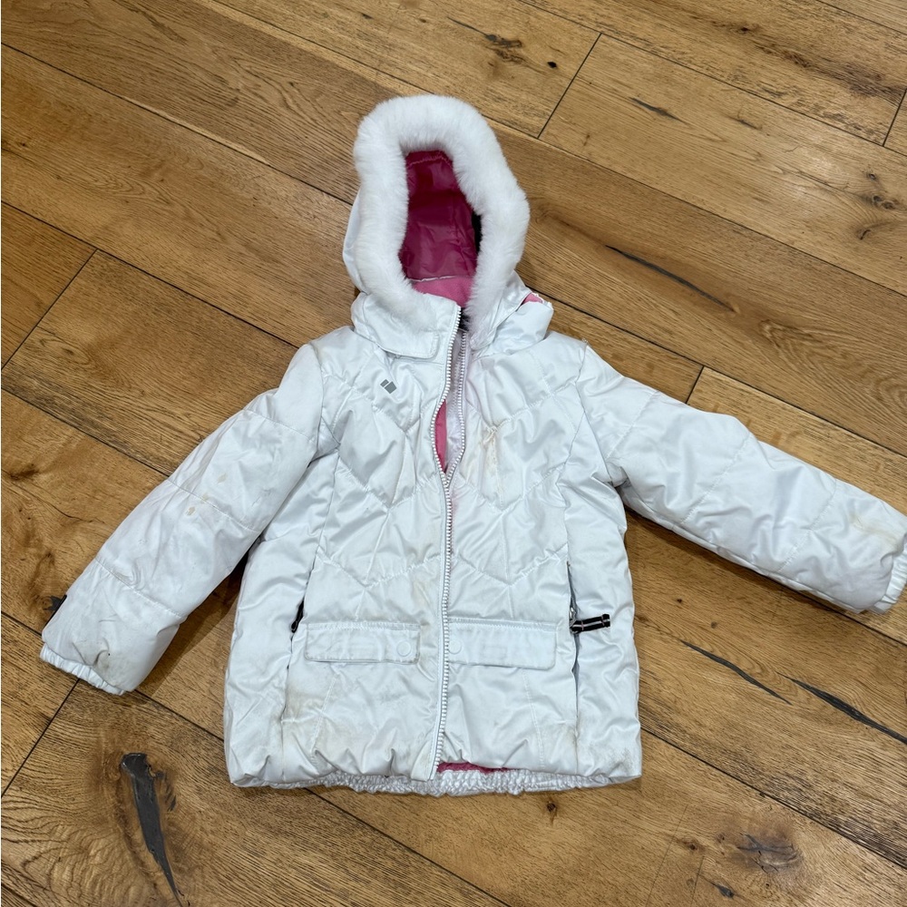 Obermeyer girls white ski jacket
